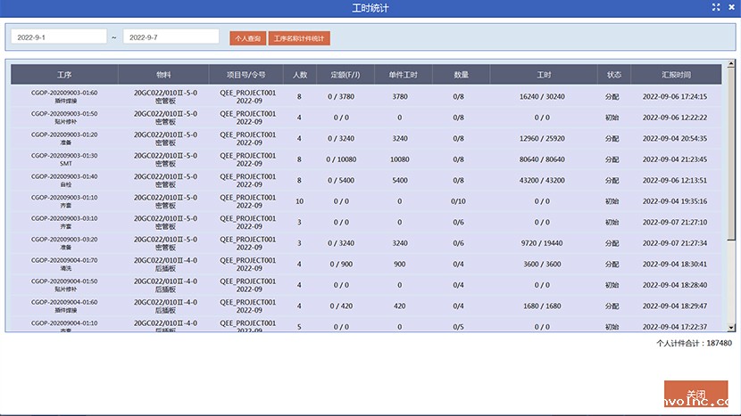 工时分配与统计查询管理